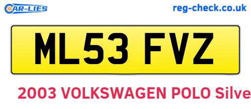 ML53FVZ are the vehicle registration plates.