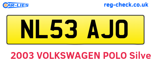 NL53AJO are the vehicle registration plates.