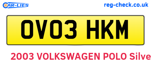 OV03HKM are the vehicle registration plates.