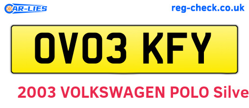 OV03KFY are the vehicle registration plates.