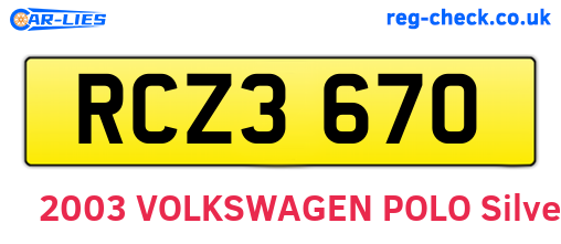 RCZ3670 are the vehicle registration plates.