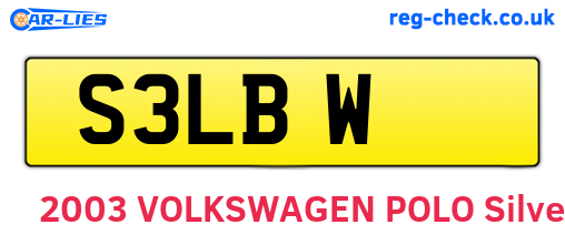 S3LBW are the vehicle registration plates.