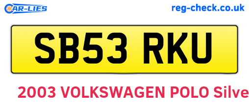 SB53RKU are the vehicle registration plates.