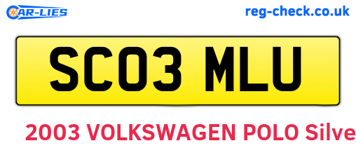 SC03MLU are the vehicle registration plates.