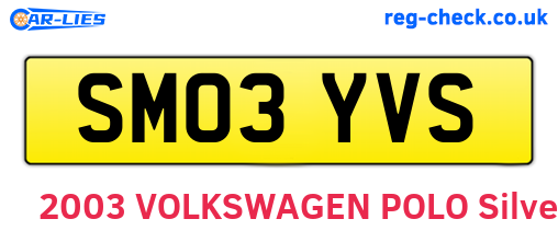 SM03YVS are the vehicle registration plates.