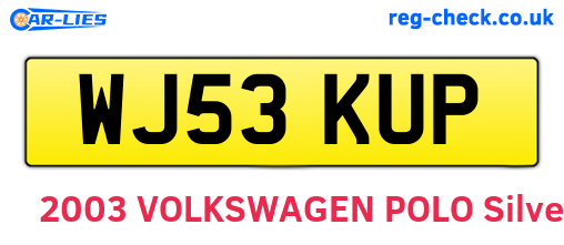WJ53KUP are the vehicle registration plates.