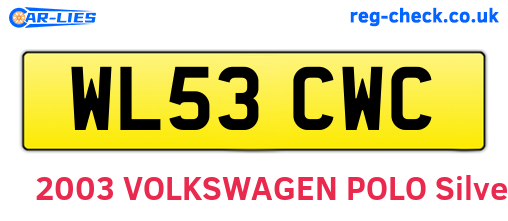 WL53CWC are the vehicle registration plates.