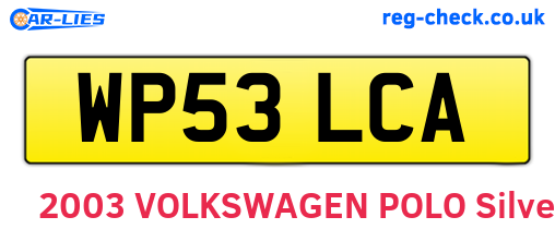 WP53LCA are the vehicle registration plates.