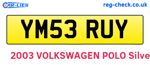 YM53RUY are the vehicle registration plates.