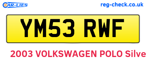 YM53RWF are the vehicle registration plates.