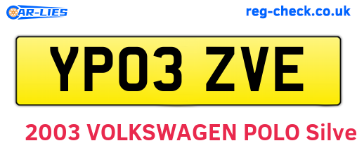 YP03ZVE are the vehicle registration plates.
