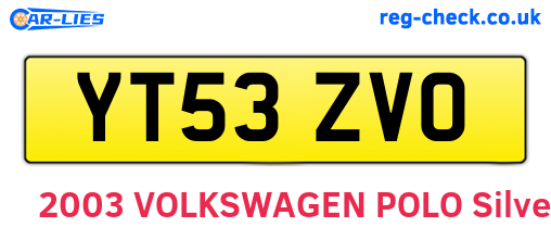 YT53ZVO are the vehicle registration plates.