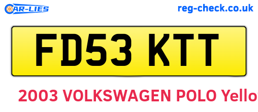 FD53KTT are the vehicle registration plates.