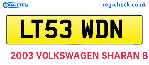 LT53WDN are the vehicle registration plates.