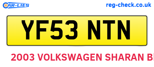 YF53NTN are the vehicle registration plates.