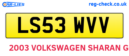 LS53WVV are the vehicle registration plates.