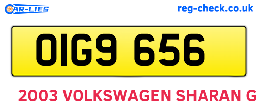 OIG9656 are the vehicle registration plates.