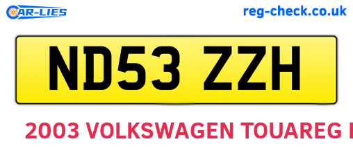 ND53ZZH are the vehicle registration plates.