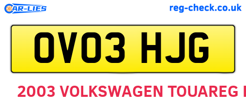 OV03HJG are the vehicle registration plates.