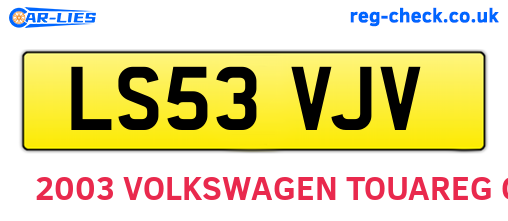 LS53VJV are the vehicle registration plates.