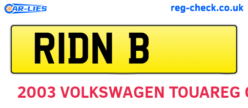 R1DNB are the vehicle registration plates.