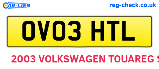 OV03HTL are the vehicle registration plates.
