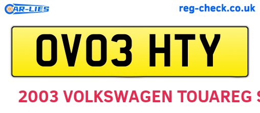 OV03HTY are the vehicle registration plates.