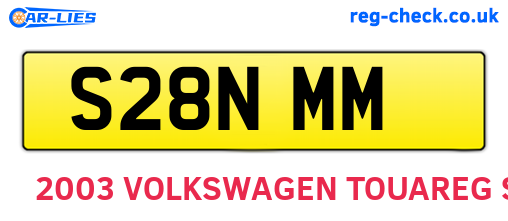 S28NMM are the vehicle registration plates.