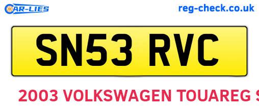 SN53RVC are the vehicle registration plates.