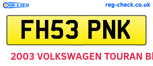 FH53PNK are the vehicle registration plates.