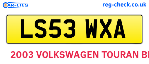 LS53WXA are the vehicle registration plates.