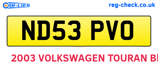ND53PVO are the vehicle registration plates.