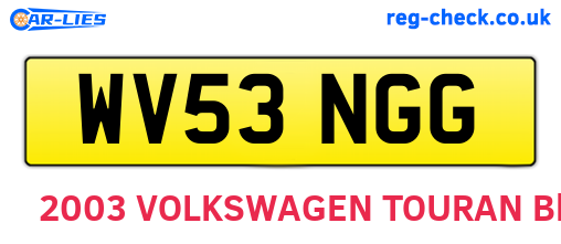 WV53NGG are the vehicle registration plates.