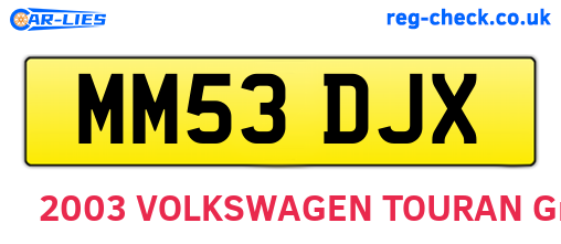 MM53DJX are the vehicle registration plates.