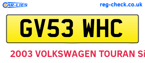 GV53WHC are the vehicle registration plates.