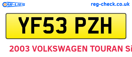 YF53PZH are the vehicle registration plates.