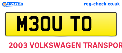 M30UTO are the vehicle registration plates.