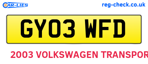 GY03WFD are the vehicle registration plates.