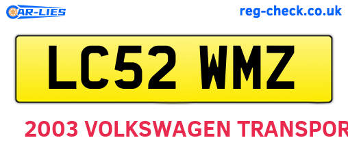 LC52WMZ are the vehicle registration plates.