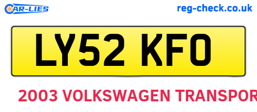 LY52KFO are the vehicle registration plates.