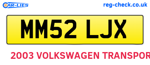 MM52LJX are the vehicle registration plates.