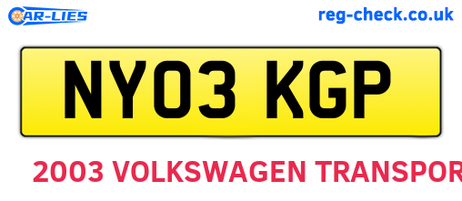 NY03KGP are the vehicle registration plates.