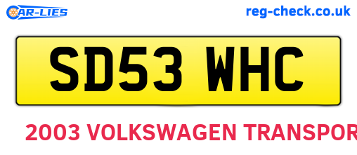 SD53WHC are the vehicle registration plates.