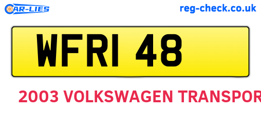 WFR148 are the vehicle registration plates.