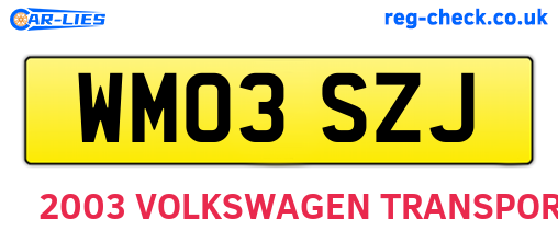WM03SZJ are the vehicle registration plates.