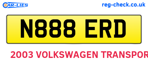 N888ERD are the vehicle registration plates.