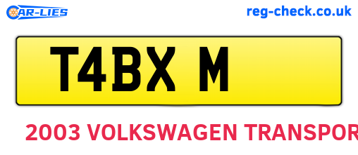 T4BXM are the vehicle registration plates.