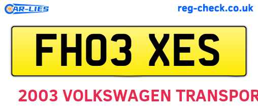 FH03XES are the vehicle registration plates.