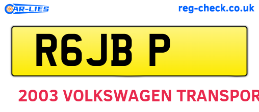 R6JBP are the vehicle registration plates.