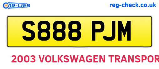 S888PJM are the vehicle registration plates.